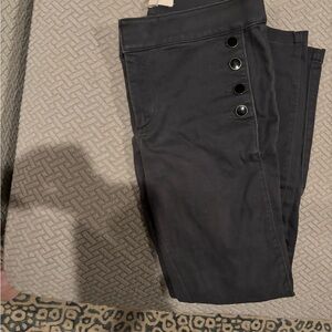 LOFT Women’s Dark Gray Chinos with Button Accents
